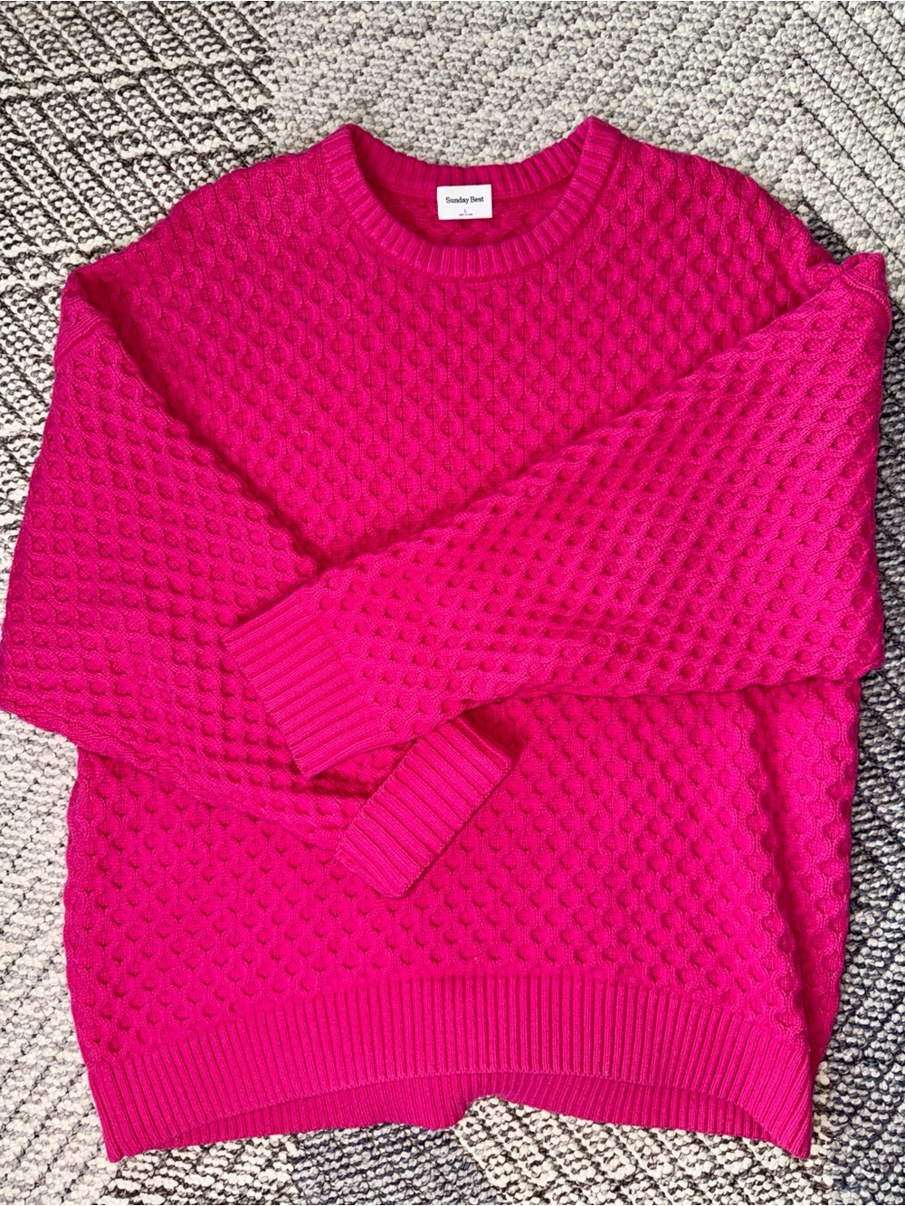 Aritzia — Sunday Best — Bright Pink Peggy Oversized Sweater